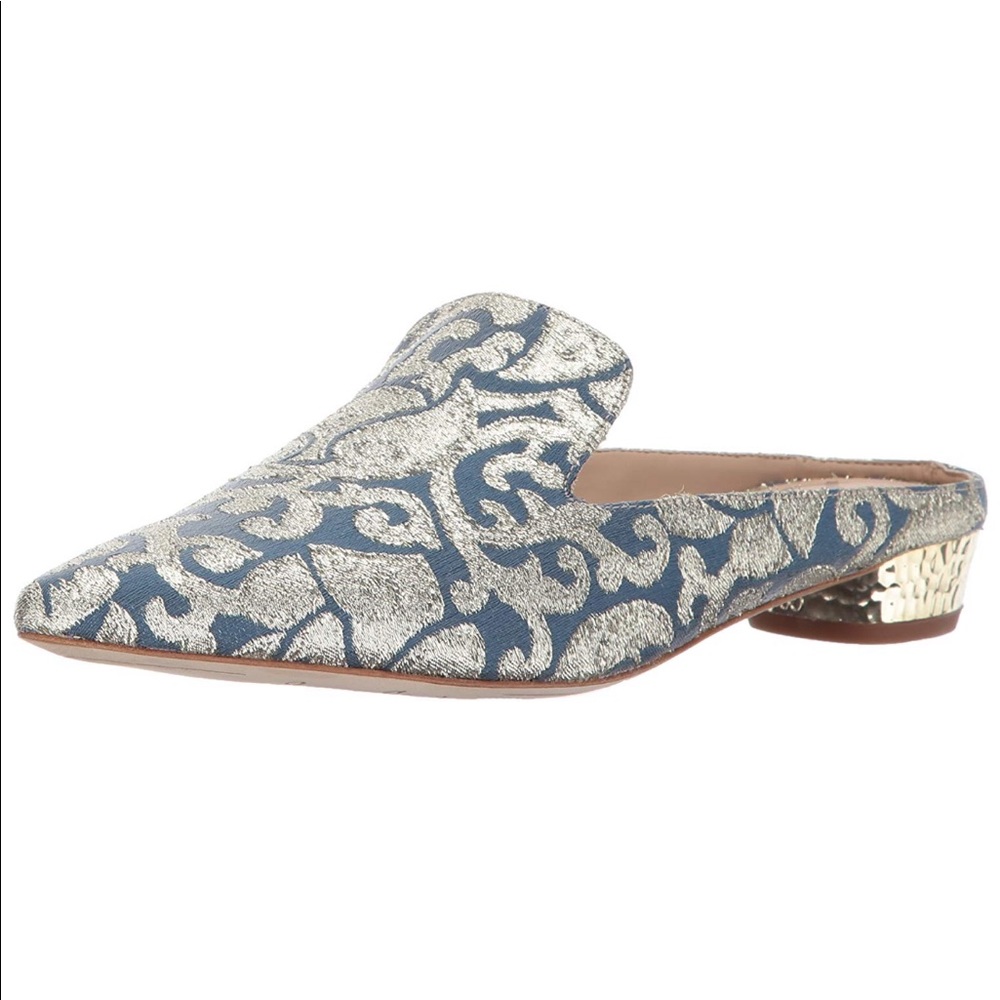 Sam Edelman Augustine Pointed Toe Silver Blue Mule